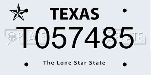 T057485 Texas License Plate
