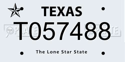 T057488 Texas License Plate