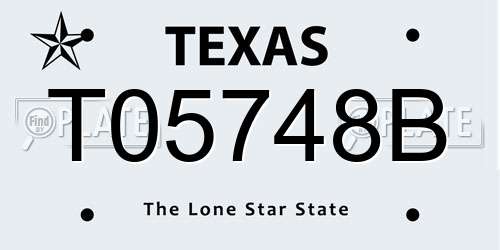 T05748B Texas License Plate