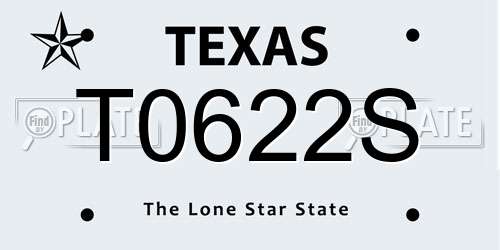 T0622S Texas License Plate