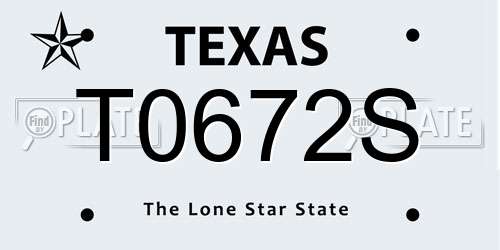 T0672S Texas License Plate