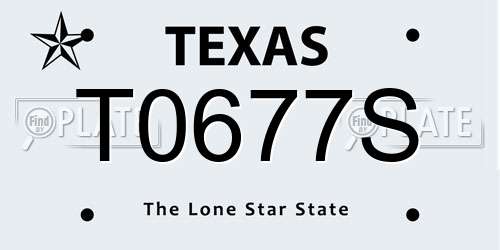 T0677S Texas License Plate