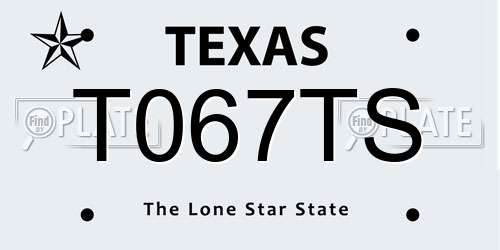 T067TS Texas License Plate