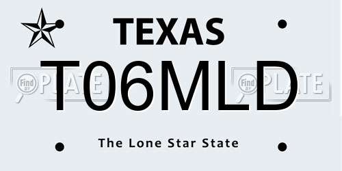T06MLD Texas License Plate