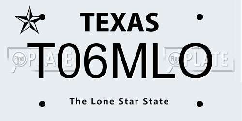 T06MLO Texas License Plate