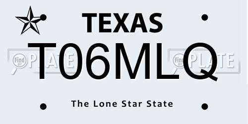 T06MLQ Texas License Plate