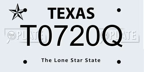 T0720Q Texas License Plate