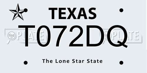T072DQ Texas License Plate