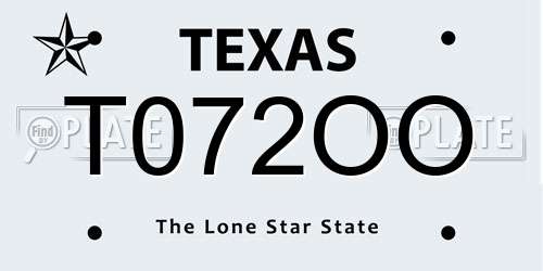 T072OO Texas License Plate