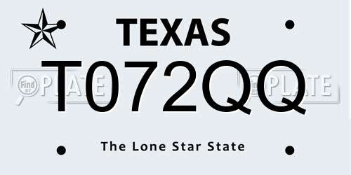 T072QQ Texas License Plate