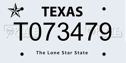 T073479 Texas License Plate