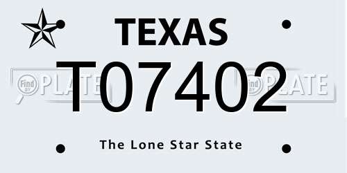 T07402 Texas License Plate