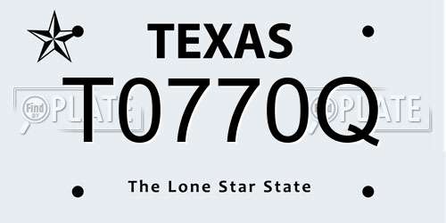 T0770Q Texas License Plate