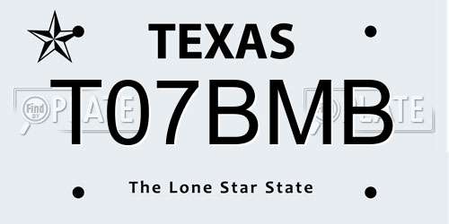 T07BMB Texas License Plate