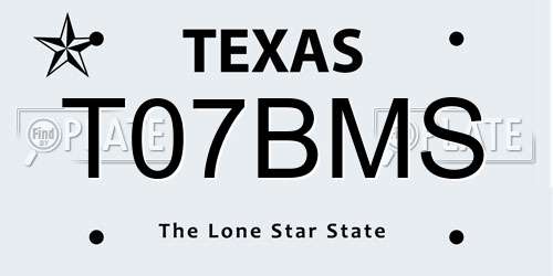 T07BMS Texas License Plate