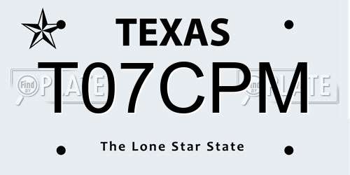 T07CPM Texas License Plate