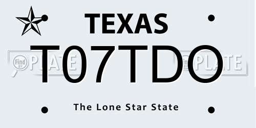 T07TDO Texas License Plate