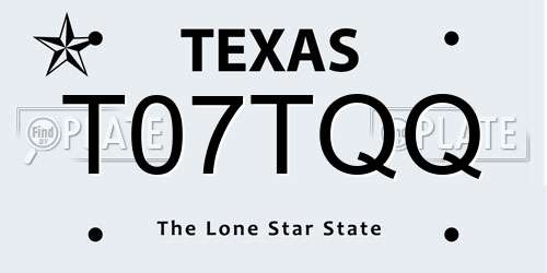 T07TQQ Texas License Plate