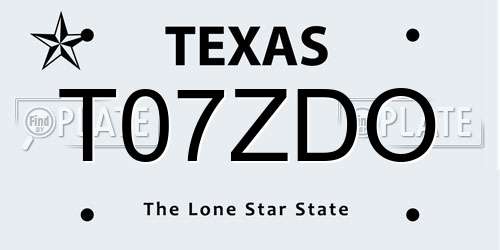 T07ZDO Texas License Plate