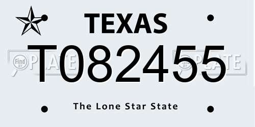 T082455 Texas License Plate