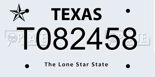 T082458 Texas License Plate