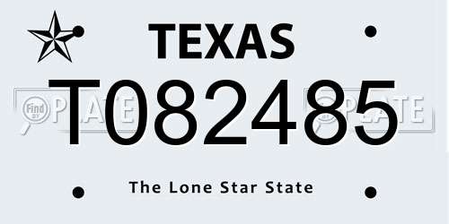 T082485 Texas License Plate