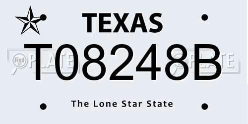 T08248B Texas License Plate