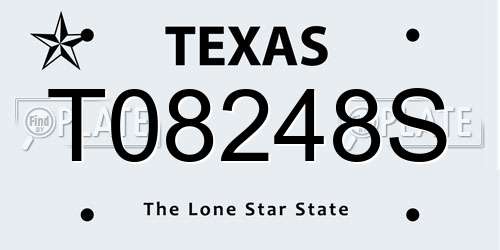 T08248S Texas License Plate