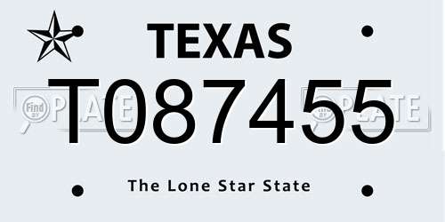 T087455 Texas License Plate