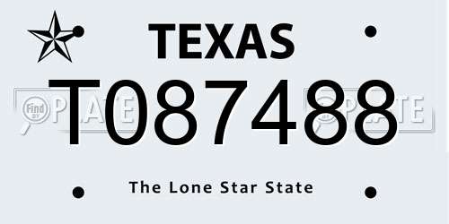 T087488 Texas License Plate