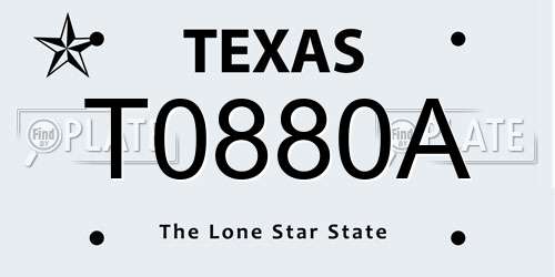 T0880A Texas License Plate