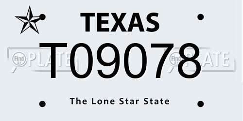T09078 Texas License Plate