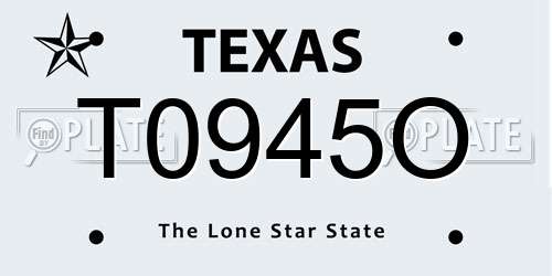 T0945O Texas License Plate