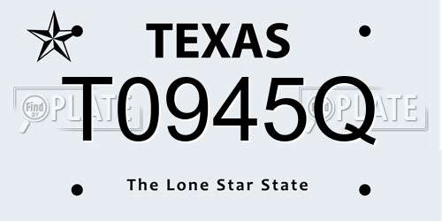 T0945Q Texas License Plate