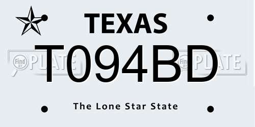 T094BD Texas License Plate