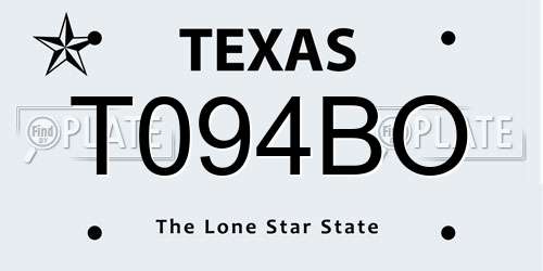 T094BO Texas License Plate