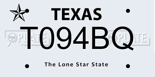 T094BQ Texas License Plate