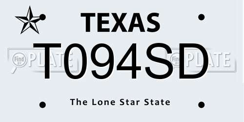 T094SD Texas License Plate