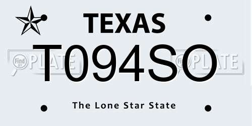 T094SO Texas License Plate