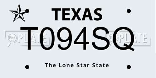 T094SQ Texas License Plate