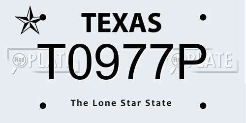 T0977P Texas License Plate