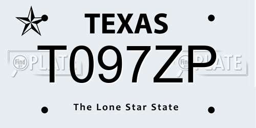 T097ZP Texas License Plate