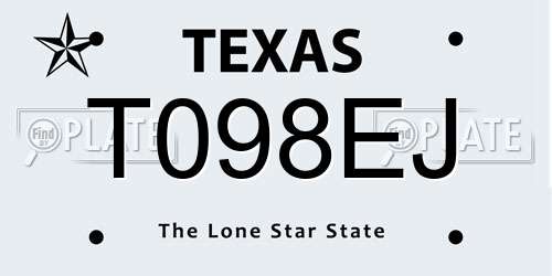 T098EJ Texas License Plate