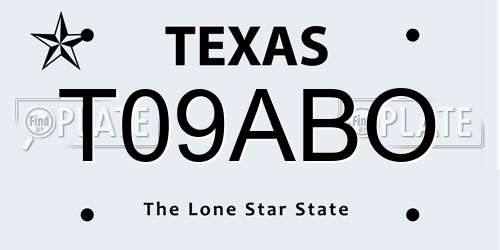T09ABO Texas License Plate