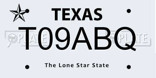 T09ABQ Texas License Plate