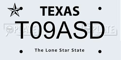 T09ASD Texas License Plate