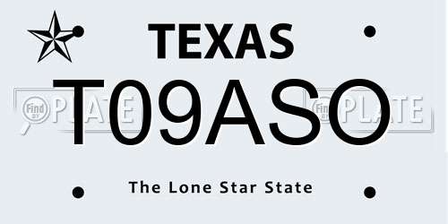 T09ASO Texas License Plate