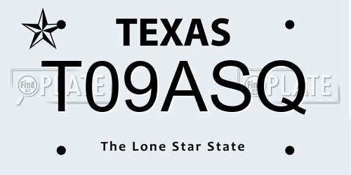 T09ASQ Texas License Plate