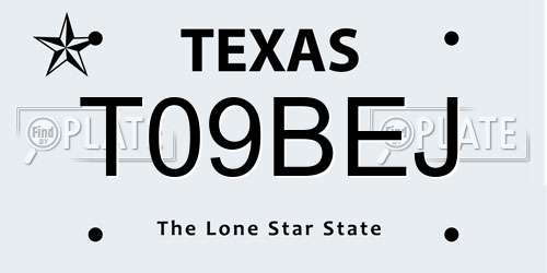 T09BEJ Texas License Plate