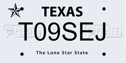 T09SEJ Texas License Plate